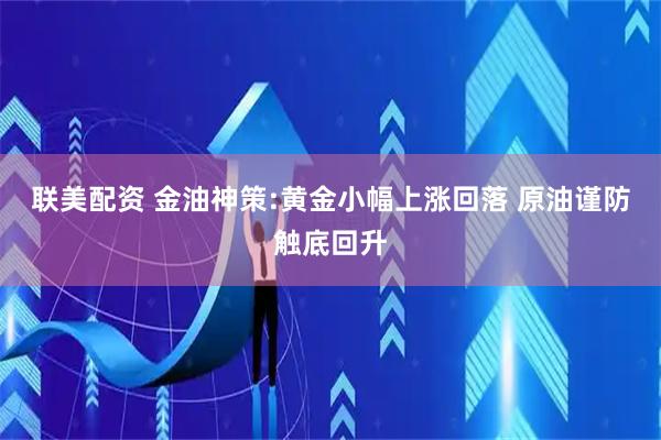 联美配资 金油神策:黄金小幅上涨回落 原油谨防触底回升